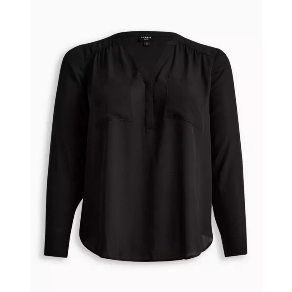 Torrid Harper Georgette Pullover Long Sleeve Blouse - Picture 7 of 8